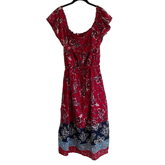 Lane Bryant Floral Off the Shoulder Ruffle Maxi Dress, Size 26/28 - Picture 5 of 8